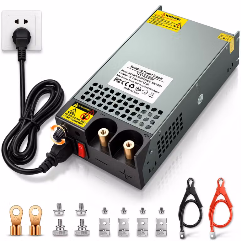 Trasformatore AC/DC - 110 V AC a 12 V DC - 100A - Potenza: 1200 W - Alloggiamento in alluminio