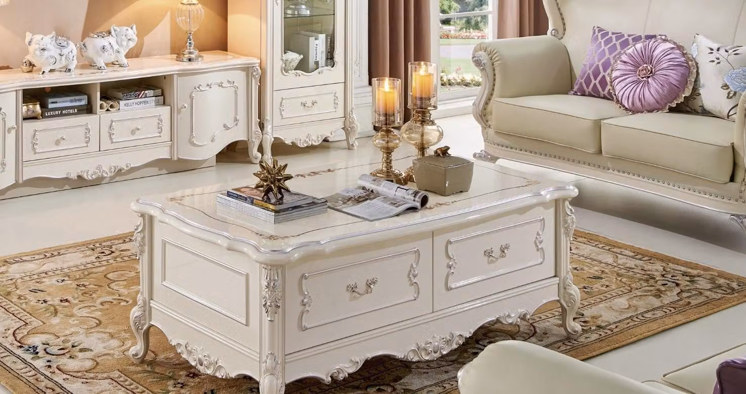 Couchtisch Klassischer Tisch Wohnzimmer Echtholz Barock Rokoko Couchtische