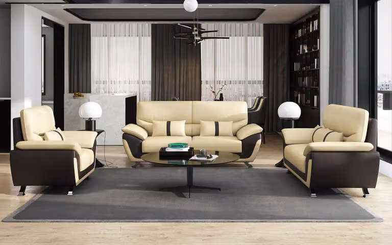 Wohnzimmer Polstermöbel Sofagarnitur 3+2+1 Sitzer Modernes Sofa Ledersofa Sofas