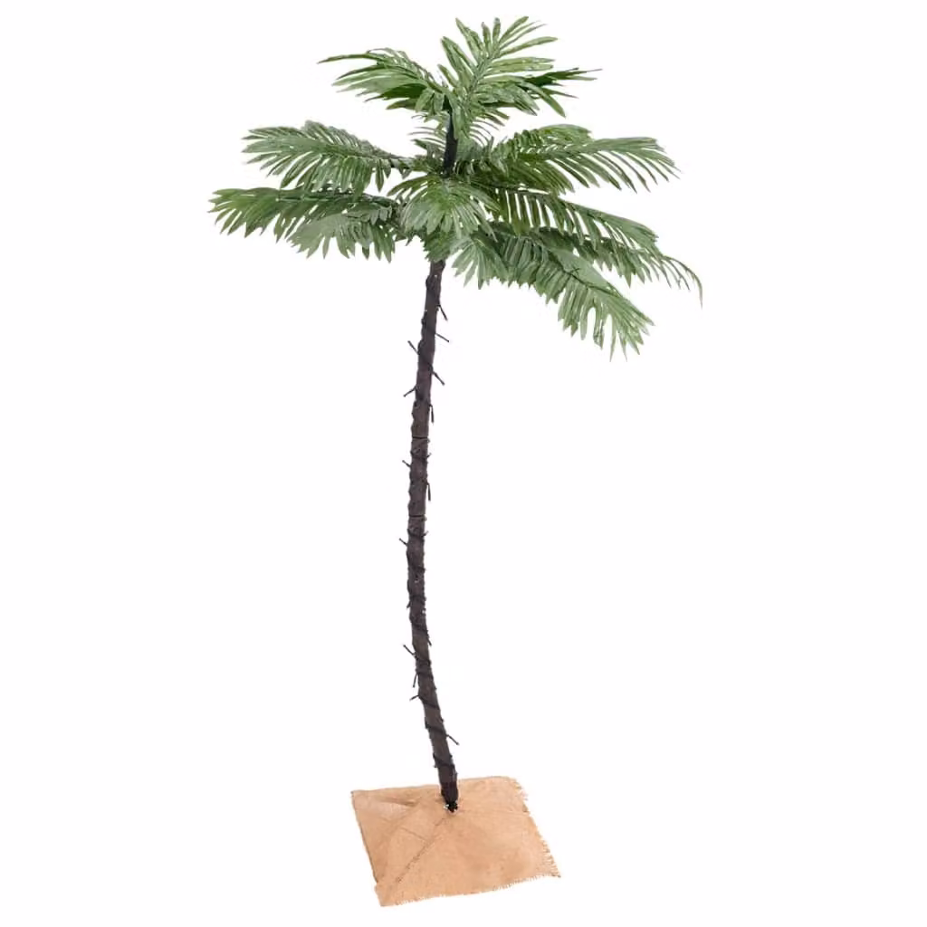 The Living Store Palma artificiale con 88 LED Bianco caldo 150 cm