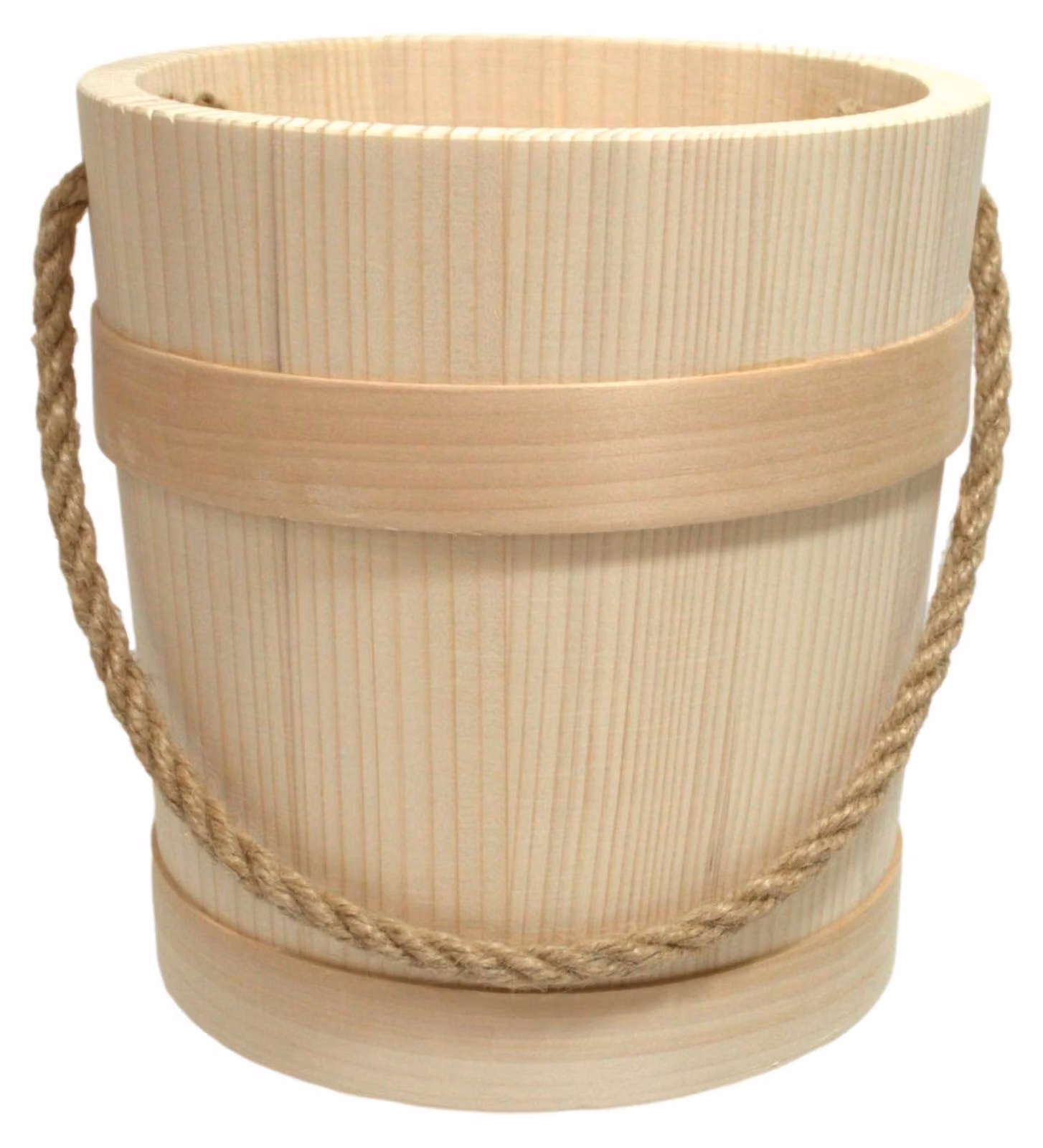 Secchio in legno con manico in corda - Secchio decorativo da 4 litri