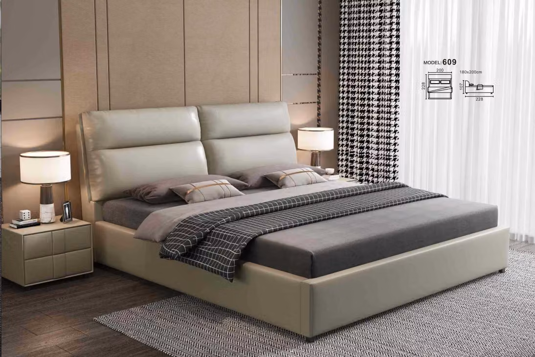 Design Bett Schlafzimmer Textil Leder Polster Hotel Moderne Betten 180x200cm