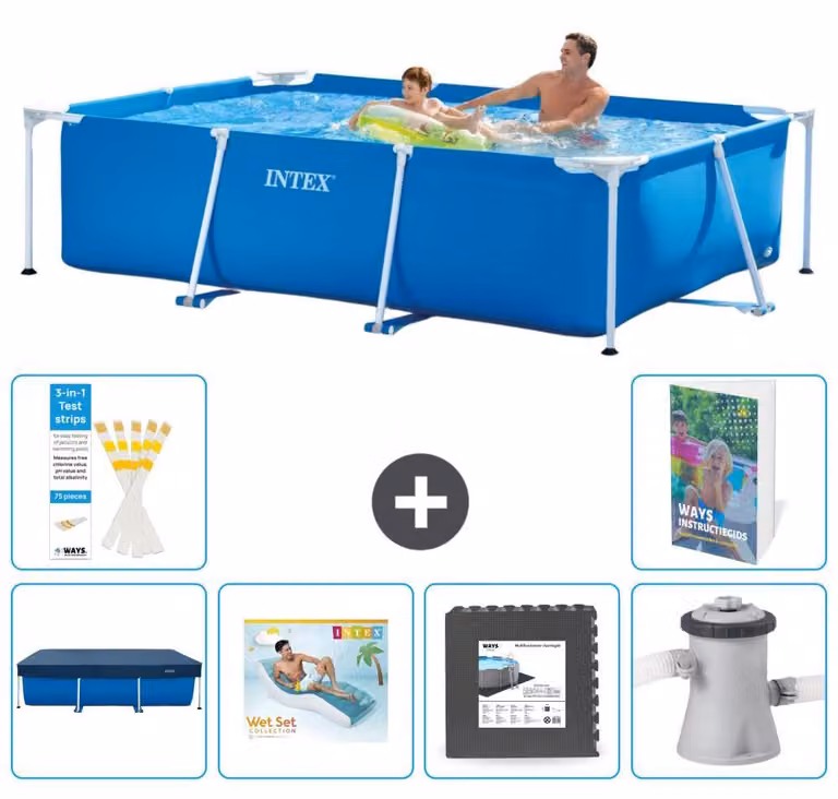 Piscina fuori terra rettangolare - 260x160x65 cm - composta da 5 elementi - modello S49