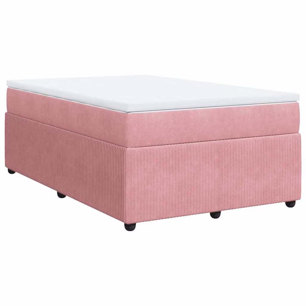 Giroletto a Molle con Materasso Rosa 120x200 cm in Velluto