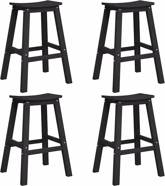 Set Bar da Giardino 4 pz | Set Salotto da Giardino Nero HDPE
