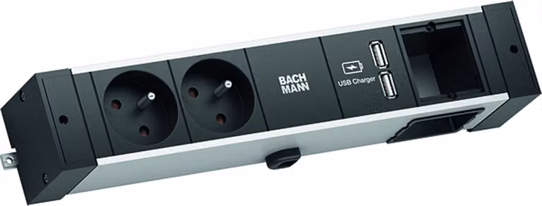 BACHMANN Binario da tavolo 2xUTE 1xCM 1xUSB Caricatore 2,0m GST18