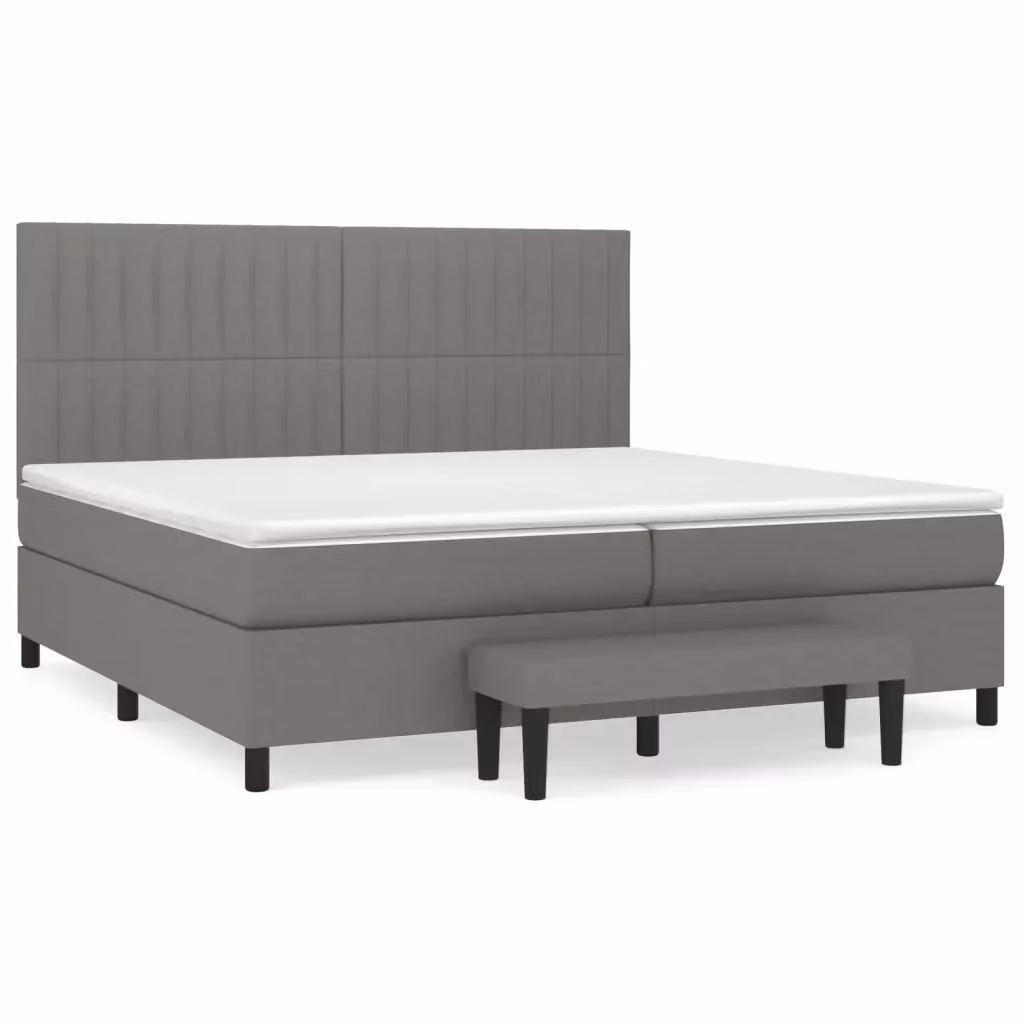 Letto Ibrido con Giroletto a Molle e Materasso vidaXL Grigio e Bianco L/P/H: 200 x 200 x 31 cm – 2