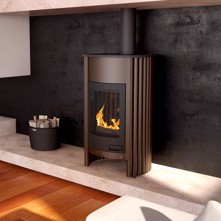 Caminetto HS FLAMINGO MASTERFLAMME Grande I - marrone - velluto