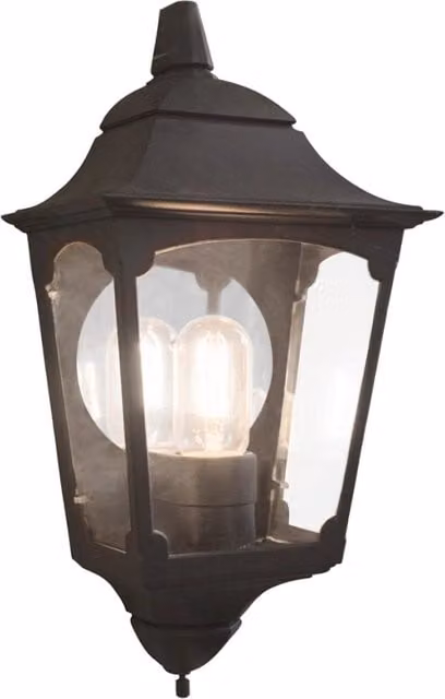 Applique da esterno classica Chapel Elstead in metallo e vetro nera con attacco E27 e protezione IP44 – 1