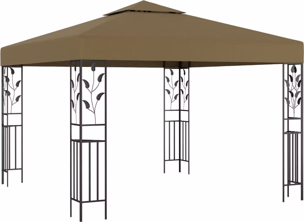 The Living Store Gazebo 3x3 m Taupe 180 g/m²