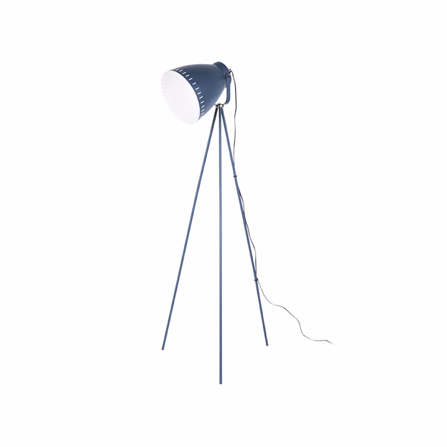 Lampada da terra con tre gambe, color jeans.