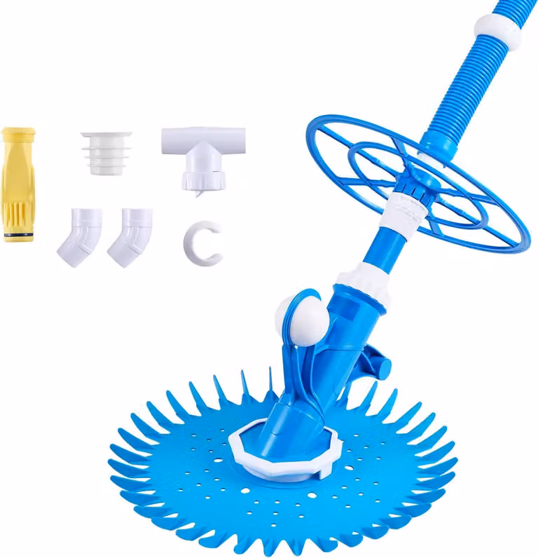 Aspiratori e pulitori per piscine - Aspiratore automatico per fondo piscina - Per piscine interrate e fuori terra - Fino a 6,1 x 10,7 m - Con 12 tubi flessibili - Attacco skimmer - Semovente - Blu