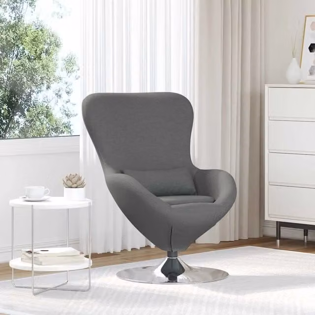 Divano Sedia-Poltrona uovo Grigio scuro 63 x 73 x 90 cm Tessuto 154773