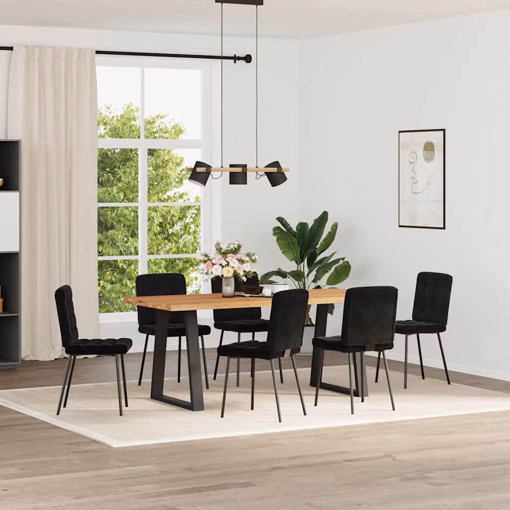 vidaXL Sedie da Pranzo 6 pz Nere in Velluto