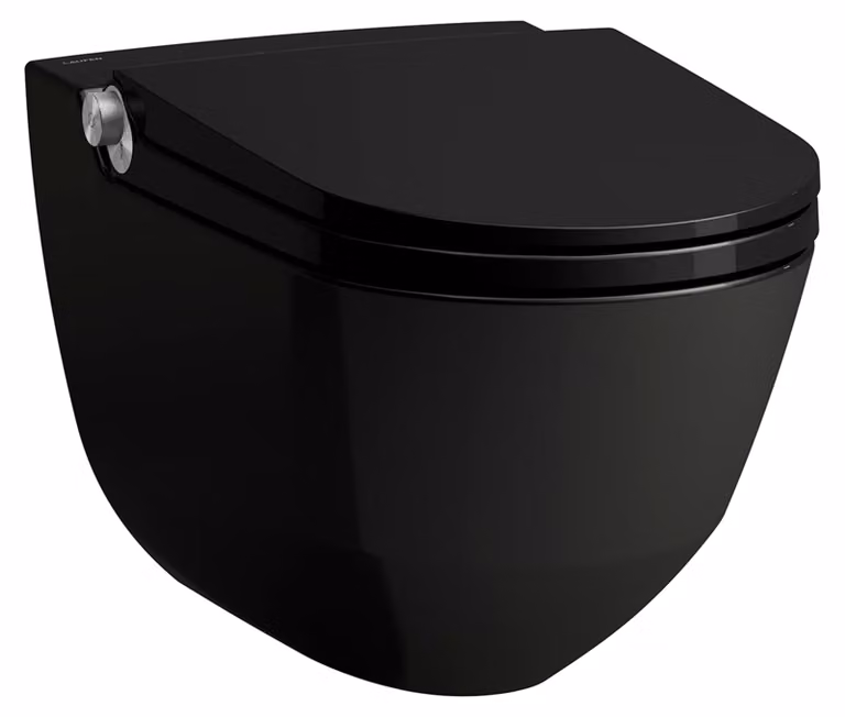 LAUFEN Cleanet Riva : WC douche mural, sans rebord de chasse, avec siège de WC et couvercle, télécommande incluse, H8206910200001, H8206910200001