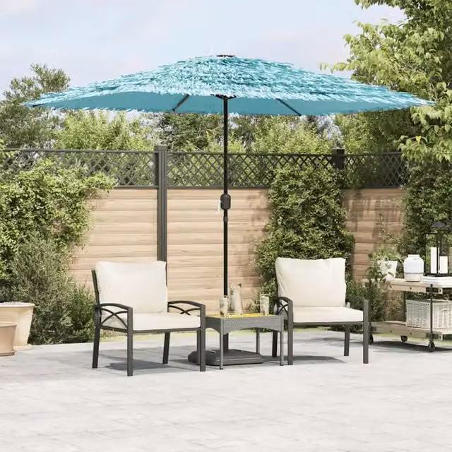 Ombrellone da giardino e balcone DESIGN IN in poliestere blu con palo in acciaio L: 300 cm, P: 200 cm, H: 250 cm