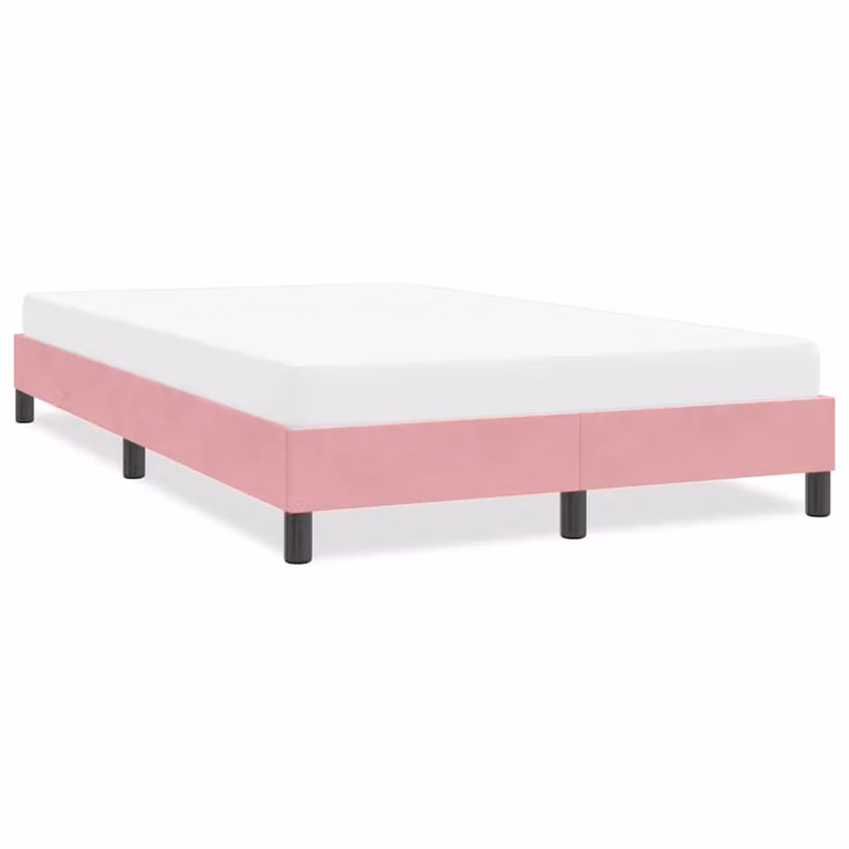 Giroletto vidaXL senza materasso in velluto rosa L/P/H: 223 x 120 x 25 cm