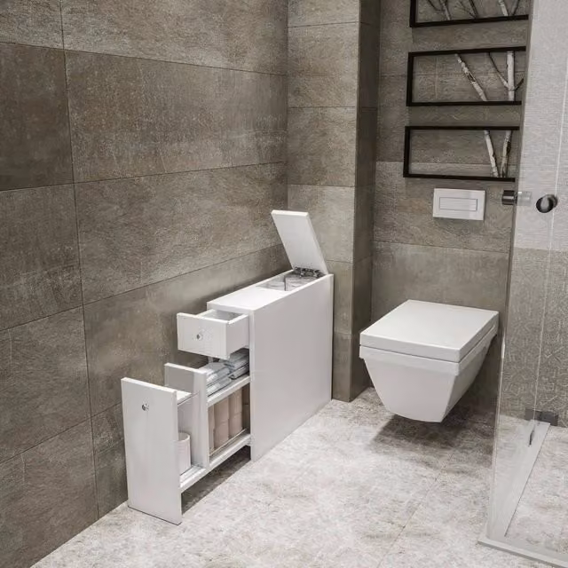 Mobile sottolavabo Isidora DMORA bianco moderno con ante e cassetti L 60 x P 20 x H 55 cm