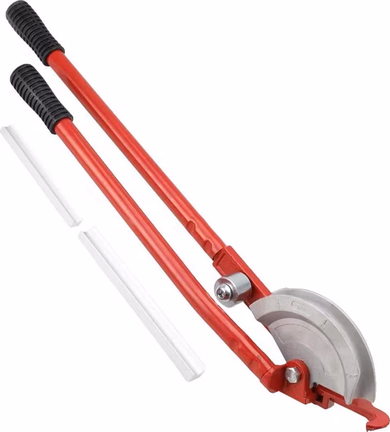 Piegatubi, barre di acciaio, lunghezza 750 mm, compatibilità con tubi da 15 mm e 22 mm, funzionamento manuale, 2 rulli metallici