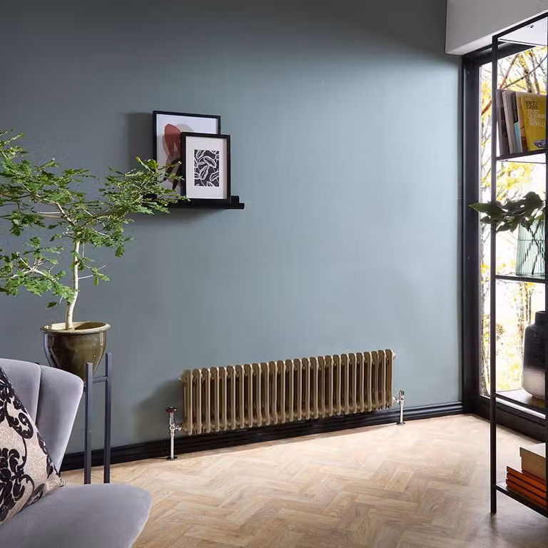 Radiatore Tradizionale a Doppia Colonna Orizzontale HudsonReed Oro L: 119 cm, H: 30 cm