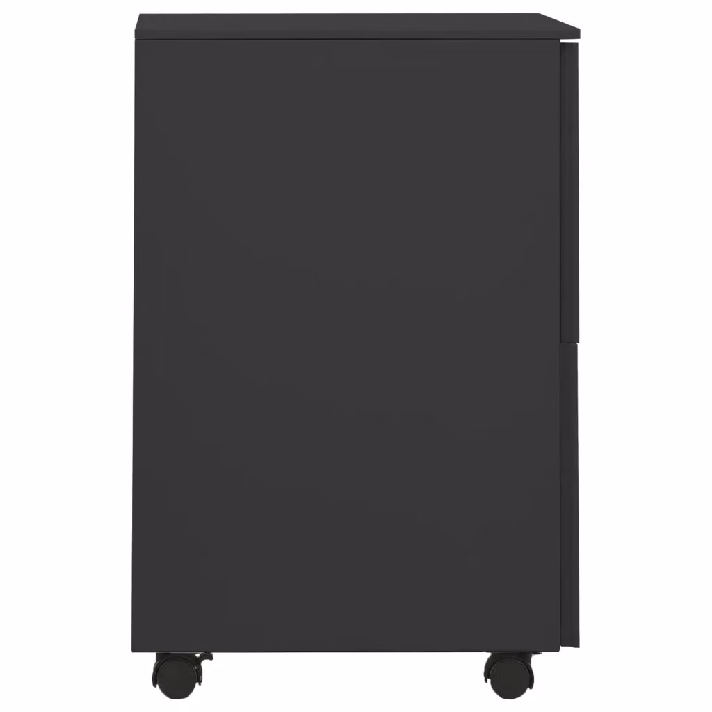 Schedario Mobile Antracite vidaXL in Metallo con Ruote e Serratura L: 39 cm, P: 45 cm, H: 67 cm – 2