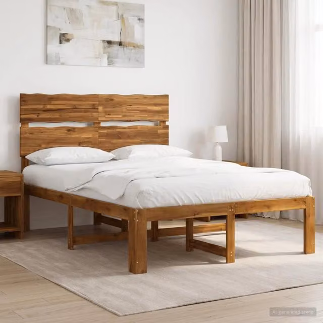 Letto matrimoniale con testiera ROSTOCK Naturale 152 x 203 cm 3405511