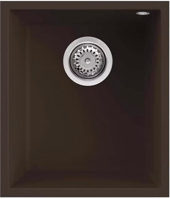 Lavello da incasso sottotop Elleci Quadra 100 in Granitek Espresso Marrone L: 38 cm, P: 44 cm