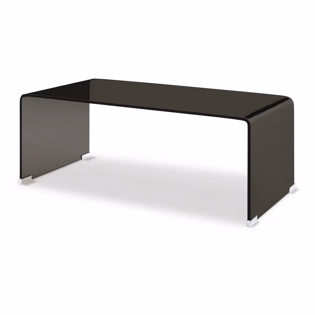 Tavolino da caffè Väsas en.casa in vetro rettangolare grigio scuro L 90 cm x P 45 cm x H 35 cm – 2