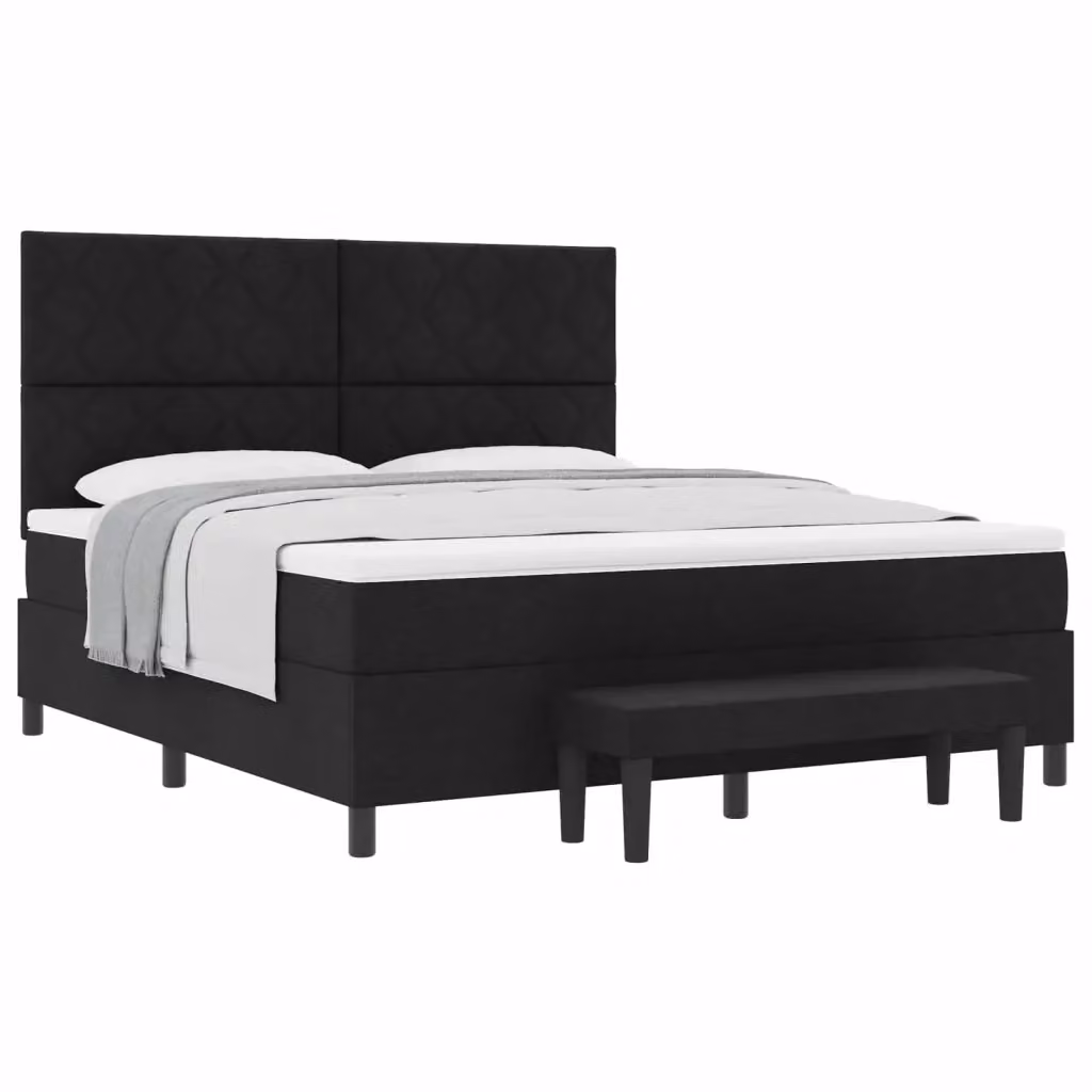 Letto ibrido con molle a sacchetto e testiera vidaXL in tessuto nero L 180 x P 200 cm – 2