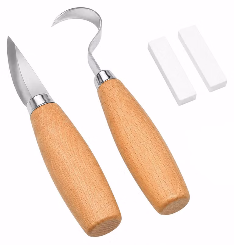 Set di 4 utensili per intaglio del legno - Attrezzi professionali con mole abrasive