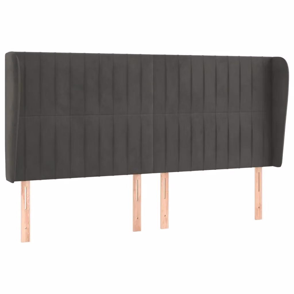 Testiera con Orecchie Design Mania in Velluto Grigio Scuro L: 163 cm, P: 23 cm, H: 118/128 cm – 2
