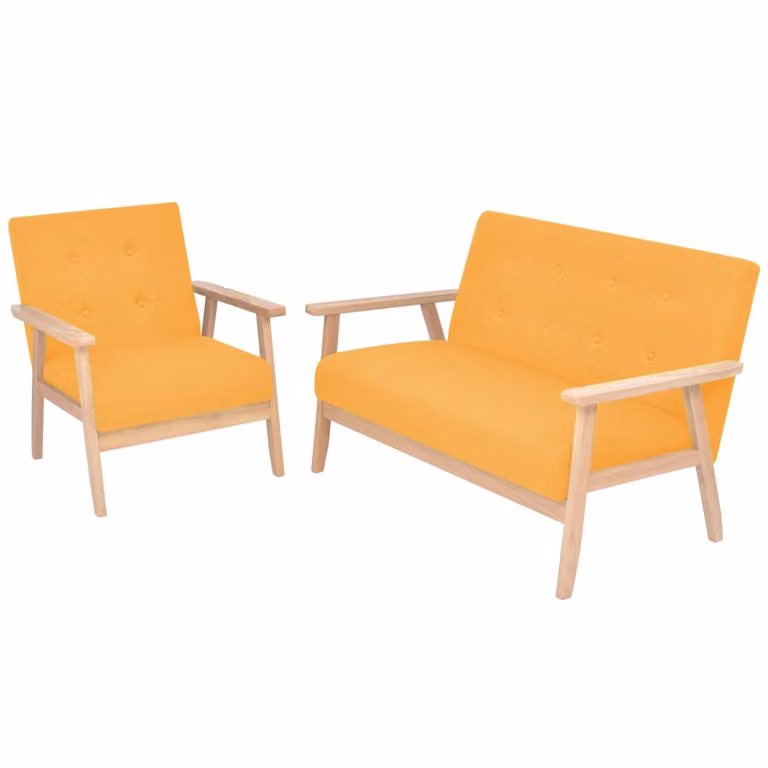 Maison Exclusive - Set di Divani 2 pz in Tessuto Giallo