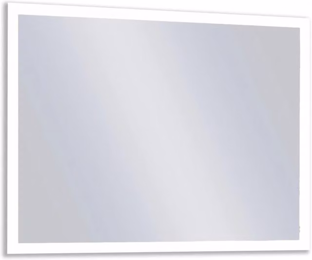Specchio rettangolare con retroilluminazione LED Pilu, colore bianco, L: 90 cm, H: 70 cm
