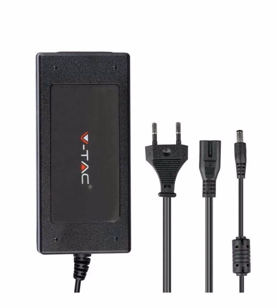 Alimentatore in Plastica 60W 12V 5A Plug&Play con Jack 2,1 Colore Nero IP44