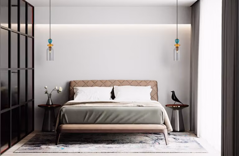 Lampada a sospensione decorativa con paralume in vetro multicolore per camera da letto soggiorno 1xE27 40W BUSCO Italux