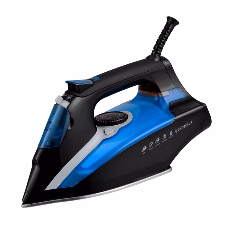 Ferro da stiro Dictrolux Ionik da 2400 Watt con vapore verticale e funzione anticalcare, colore blu