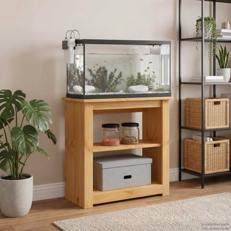 vidaXL Supporto per Acquario PANAMA in Legno di Pino Cerato, Marrone, L 60 cm x P 30 cm x H 60 cm