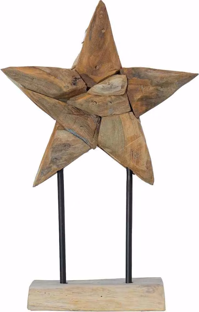 Stella di Natale Marrone 31 x 15 x 46 cm Legno di teak solido