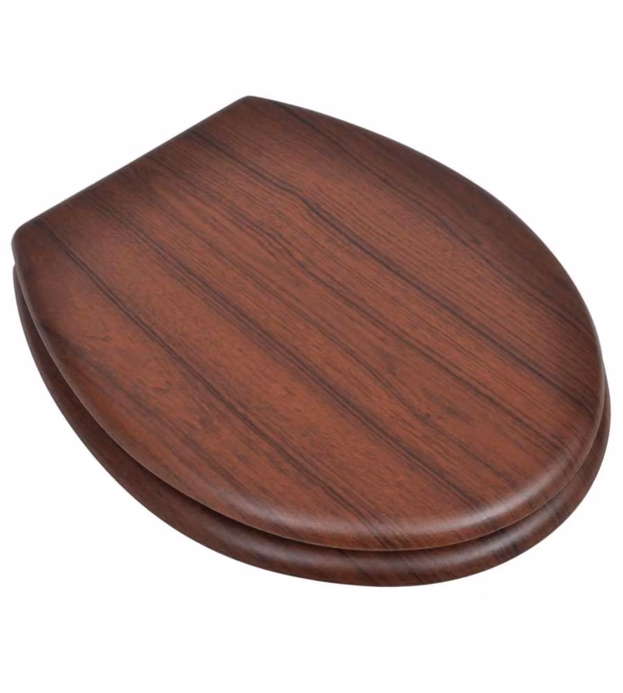 Tavolette WC con Coperchi 2 pz in MDF Marroni