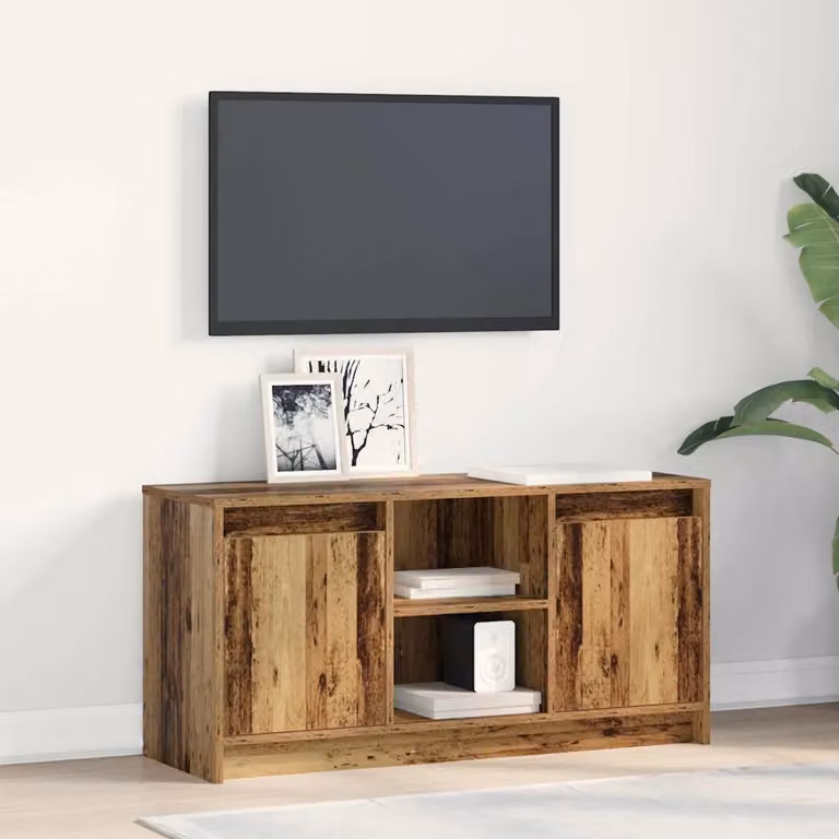 Unità TV vidaXL in legno ingegnerizzato marrone con design minimalista, L 100 cm x P 34 cm x H 50 cm