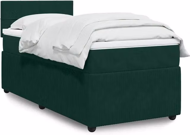 Giroletto a Molle con Materasso Verde Scuro 90x200 cm Velluto 3287653