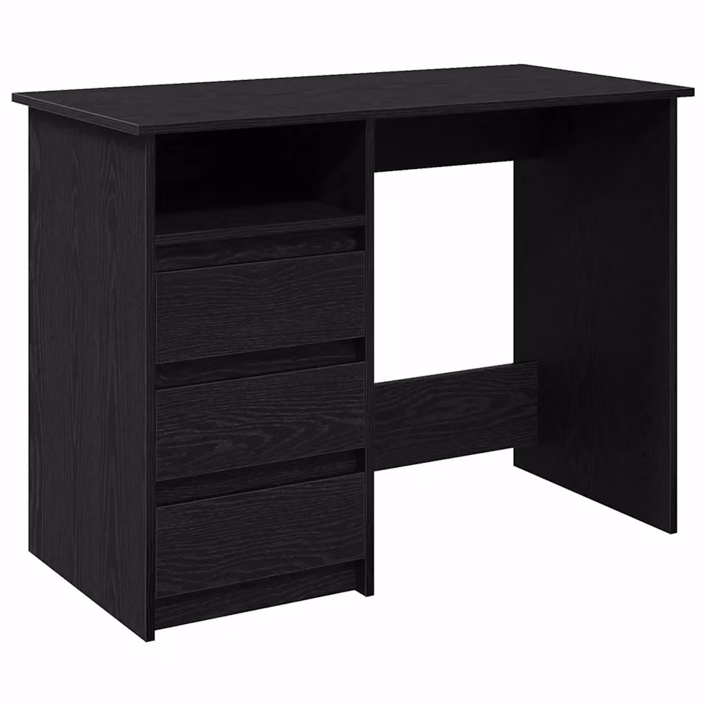 Scrivania moderna vidaXL nera in legno e MDF L: 102 cm, P: 50 cm, H: 75 cm – 2