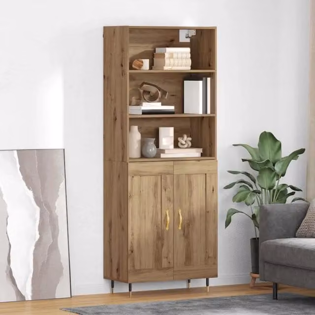 Credenza-Buffet-Armadio da cucina Rovere artigianale 69,5 x 34 x 180 cm 473010