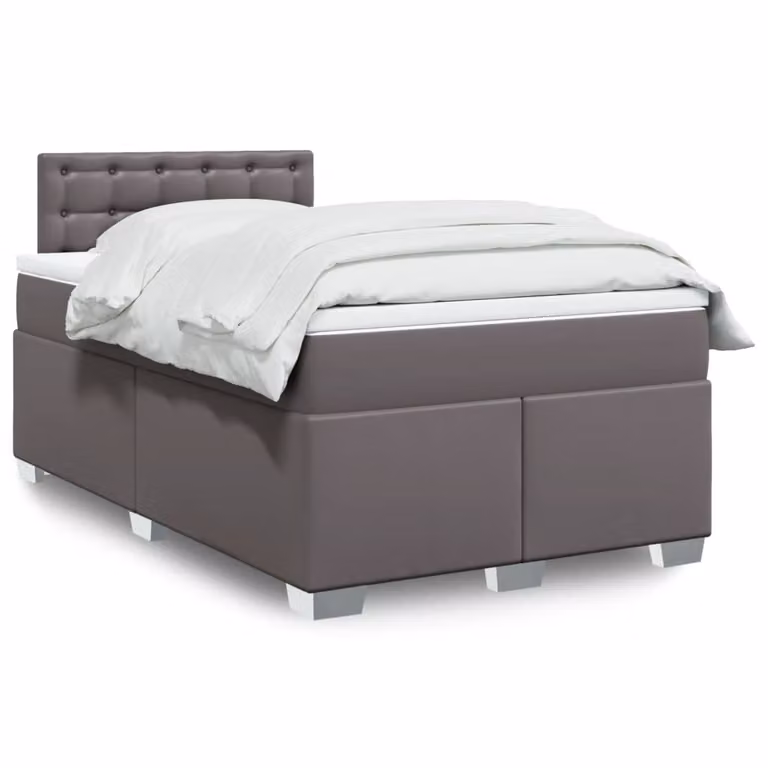 Maison Exclusive - Letto boxspring con materasso grigio 120x200 cm in ecopelle
