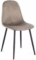 Sedia moderna Yes Everyday Irelia in tessuto nero, beige e grigio con struttura in metallo