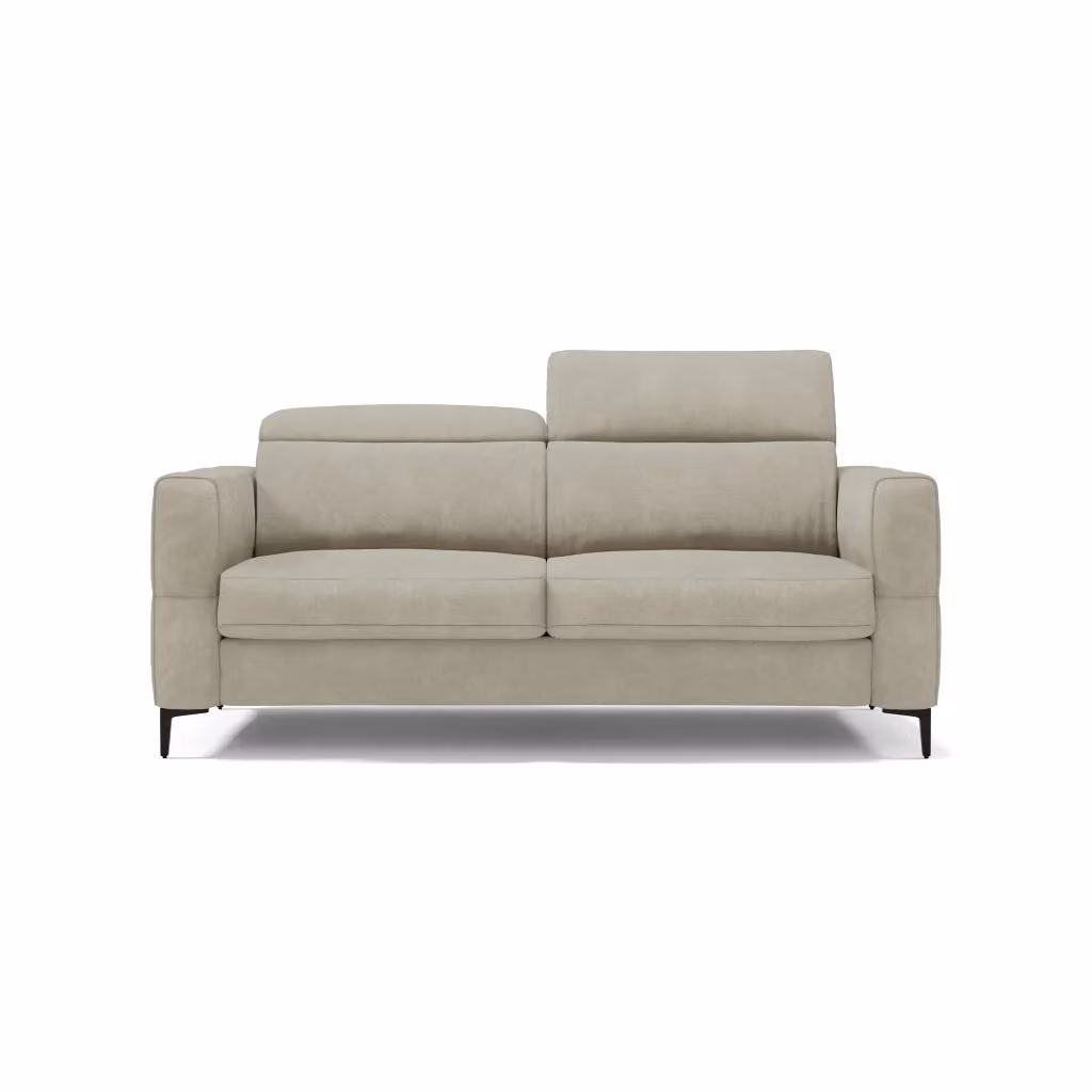 Divano letto Gardenia con poggiatesta reclinabili e rivestimento impermeabile, colore beige, L: 218 cm, materasso 160 x 200 cm con altezza 18 cm – 2