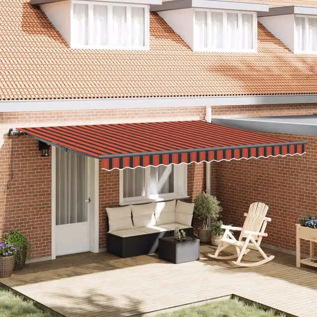 Tenda retrattile arancione e marrone 450 × 350 cm 3331085