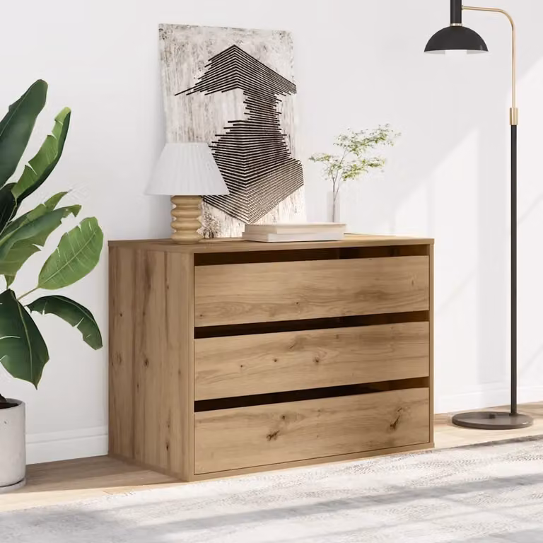 Cassettiera Angolare vidaXL in Rovere Artigianale Marrone L: 80 cm, P: 41 cm, H: 58 cm