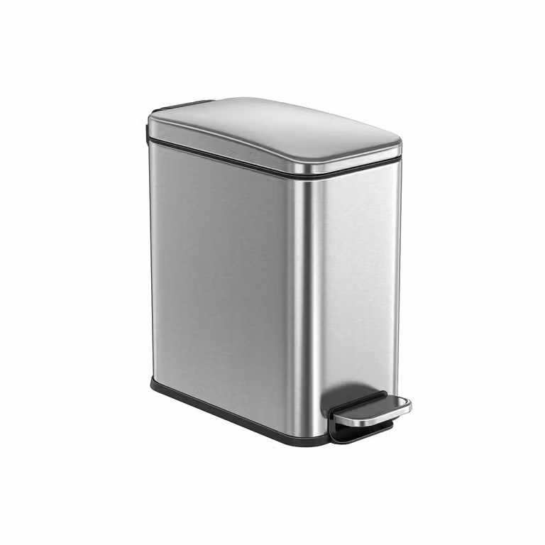 Cestino da Bagno a Pedale da Argento, Argento / 5L (29,9 x 14,4 x 29 cm）