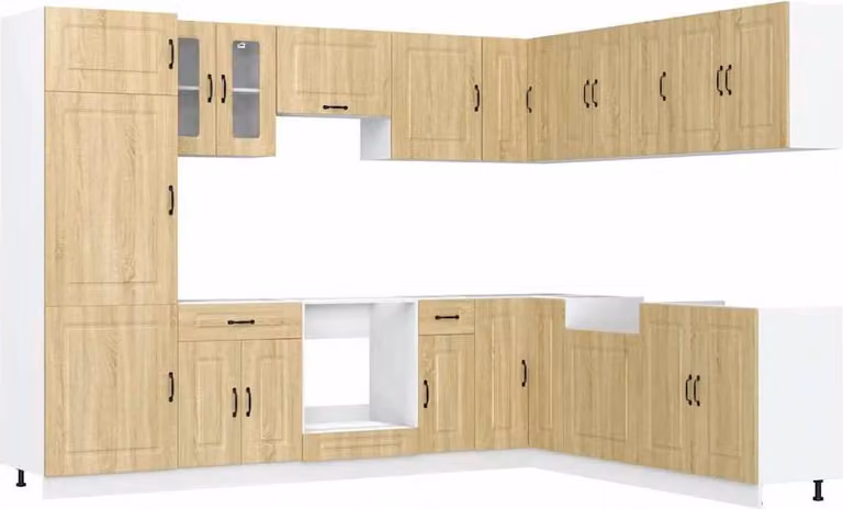 Set Mobili da Cucina 14 pz Kalmar Rovere Sonoma in Truciolato